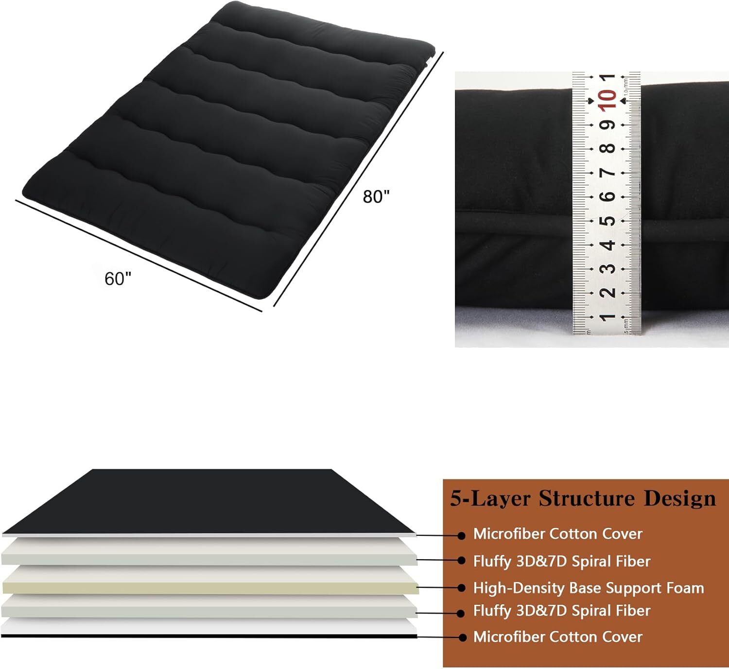 Japanese Style Floor Futon Mattress,Folding Futon Mattress Sleeping Mattress Pad
