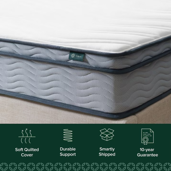 Zinus 8″ Innerspring Mattress with Euro Top, Twin-XL