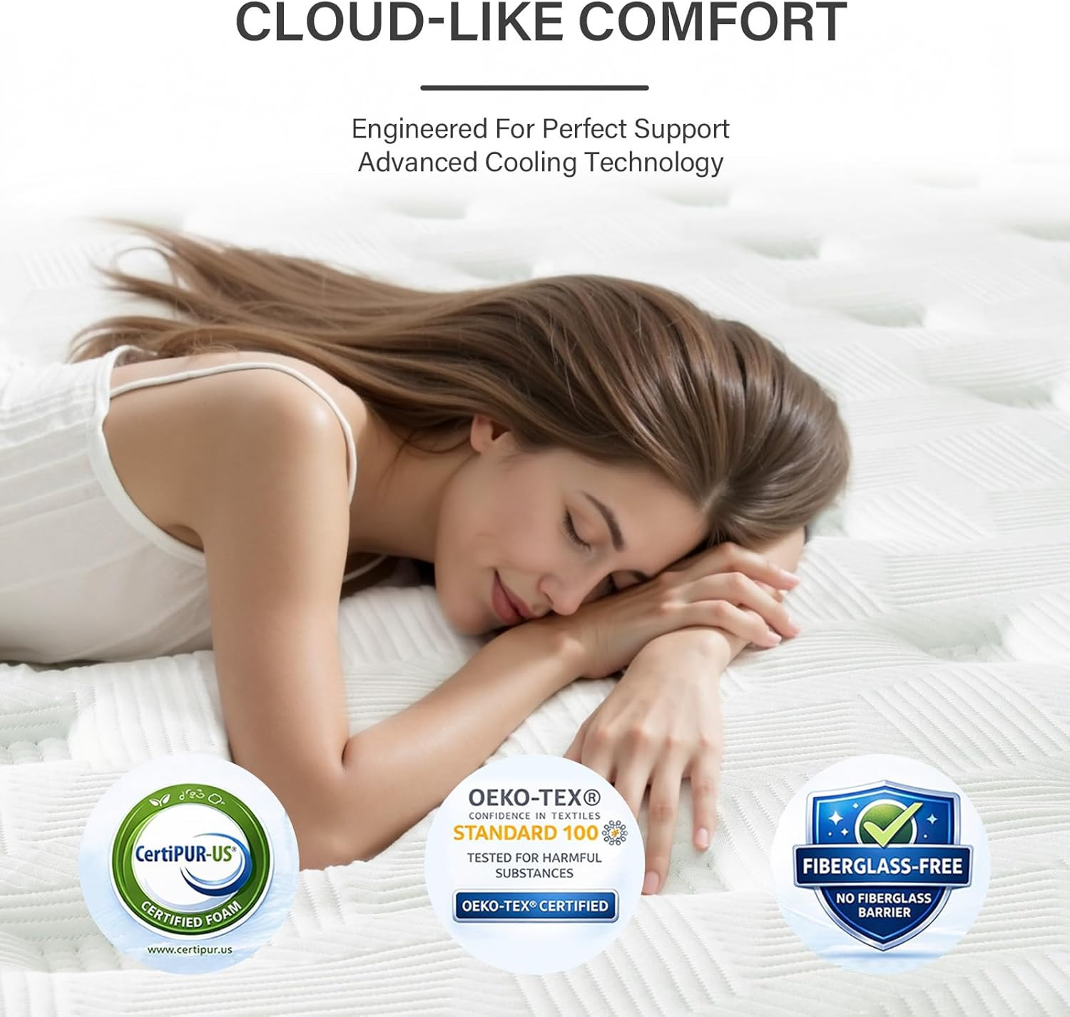 Full Mattress 12 Inch Hybrid Mattresses Full Size, Medium Firm, 100 Night Trial,