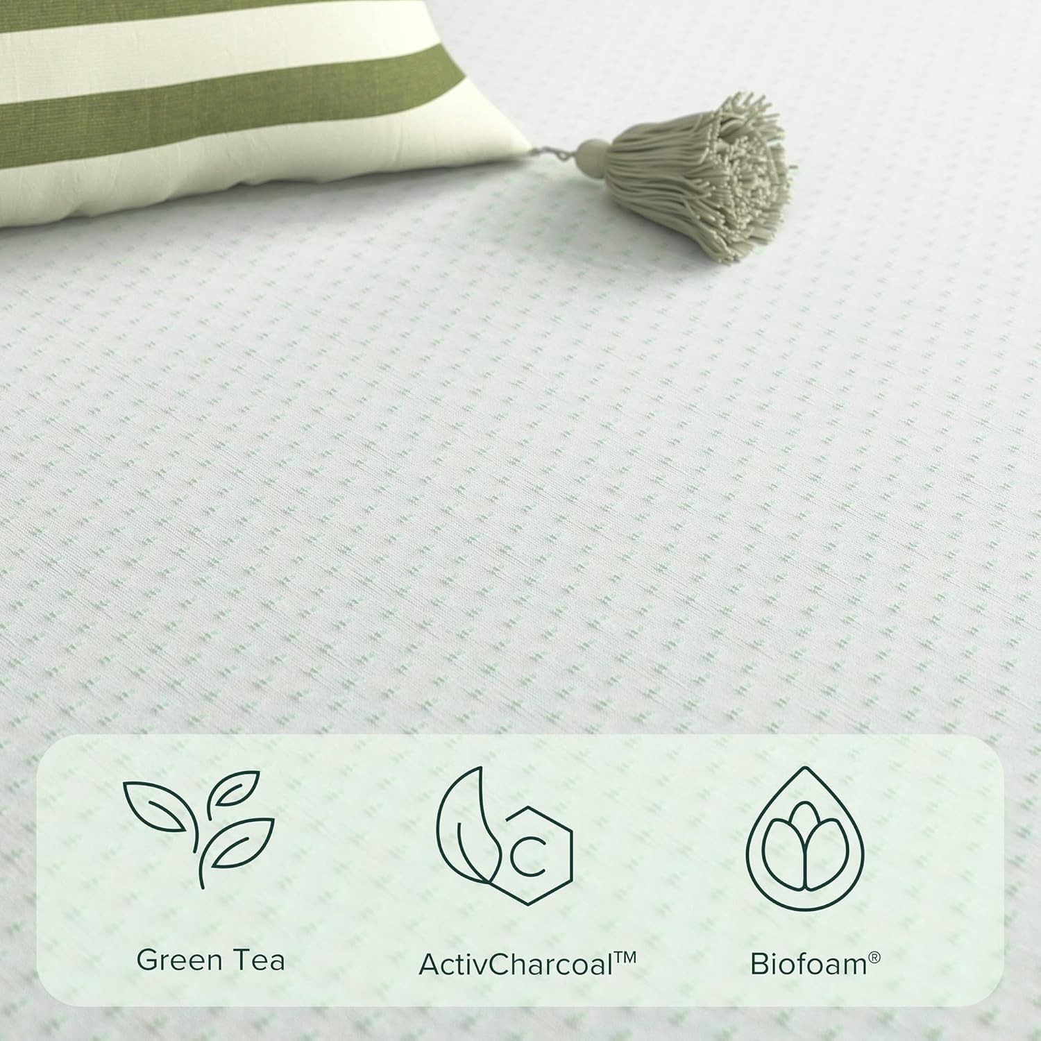 Zinus 8 Inch Green Tea Memory Foam Mattress, Short Queen, Fiberglass Free, Paten