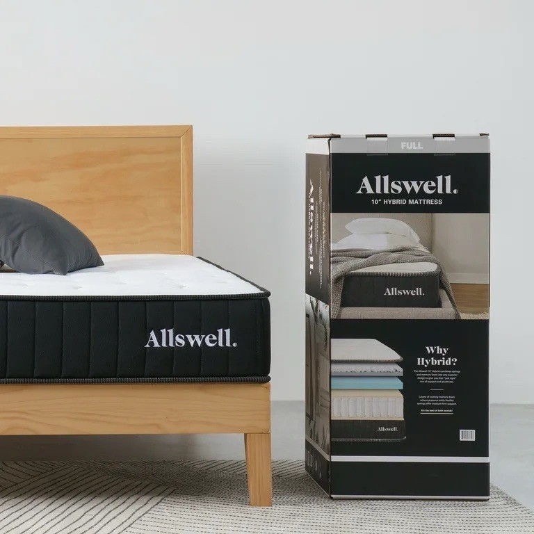 The Allswell 10″ Hybrid Mattress in a Box with Gel Memory Foam, Adult, Full