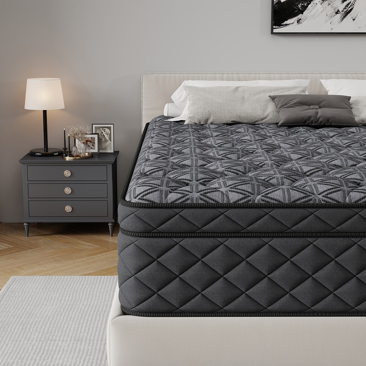 12″ 14″ Gel Memory Foam Pocket Spring Mattress In A Box Twin Full Queen King