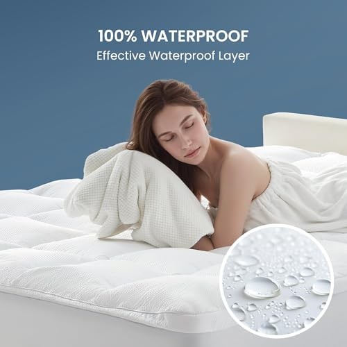 4 Inch Mattress Topper, Dual Layer 2” Gel Memory Foam + 2” Full White