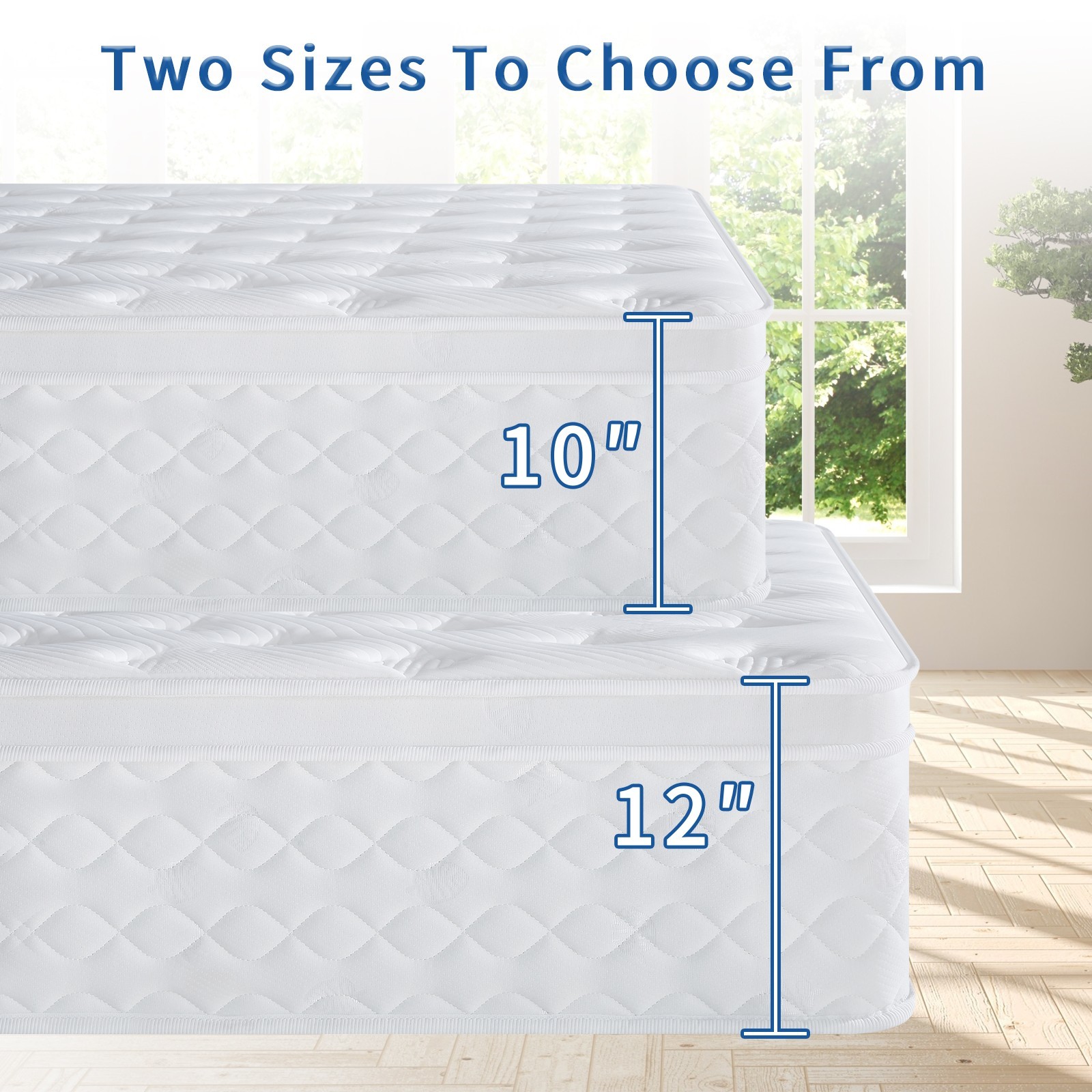 10″ 12″ Hybrid Mattress-Gel Memory Foam with Springs, Twin Full Queen King Size
