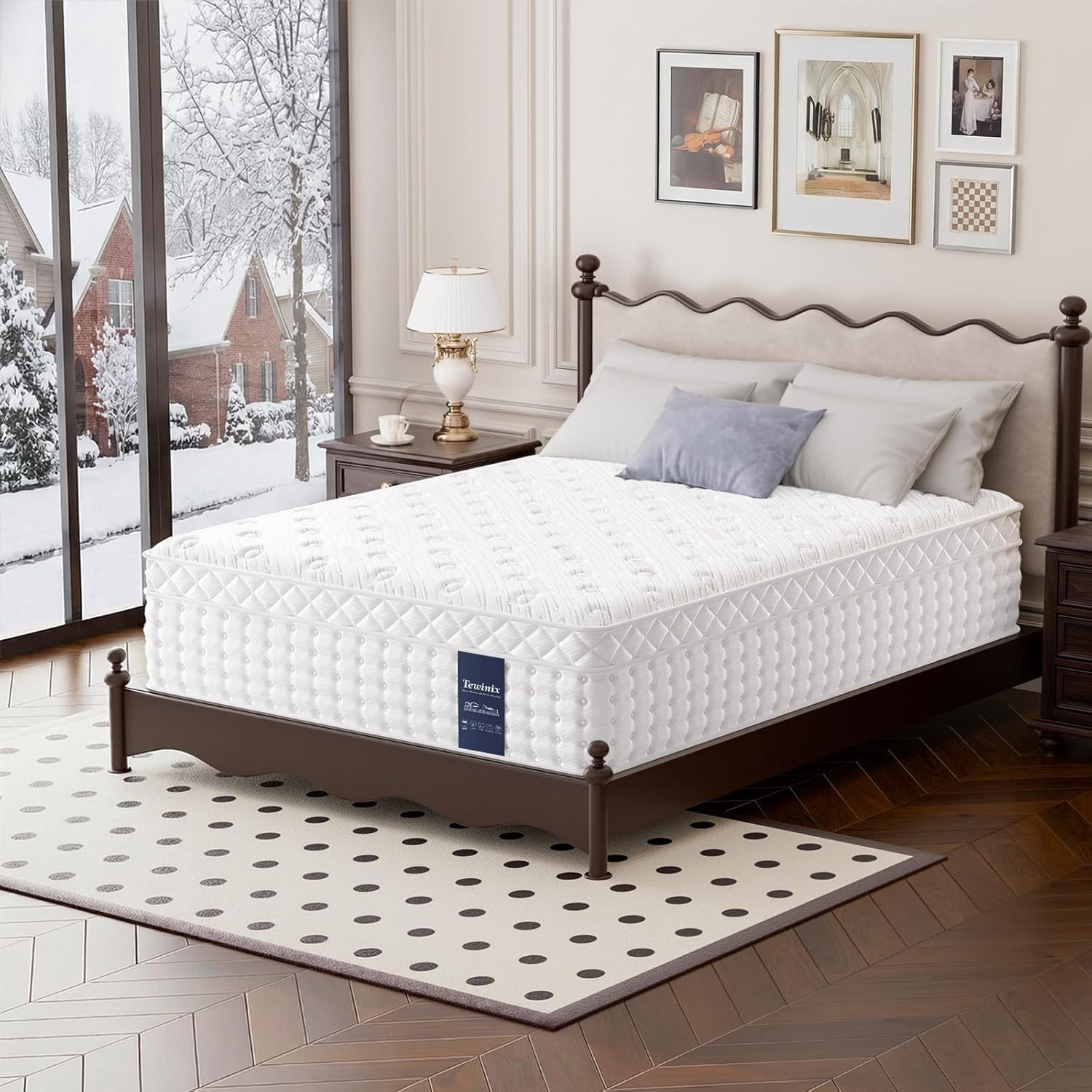 14 Inch Queen Mattress, Plush Hybrid Mattresses with Gel Memory Foam in a Box, I