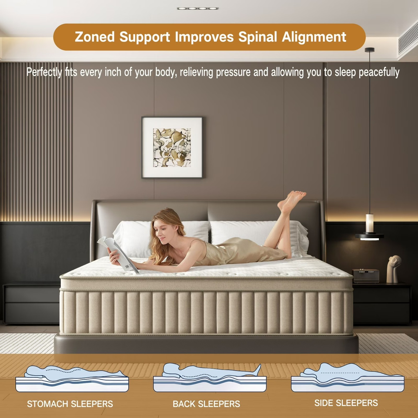 14 Inch Twin/ Full/Queen/King Memory Foam & Spring Hybrid Mattress Bed In a Box