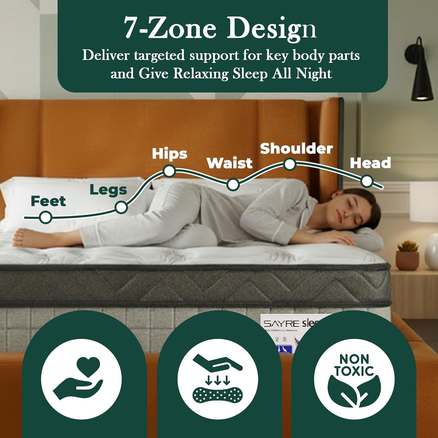 Medium Firm Hybrid Mattress for Support – 10″ / 12″ Memory Foam and Coil Design