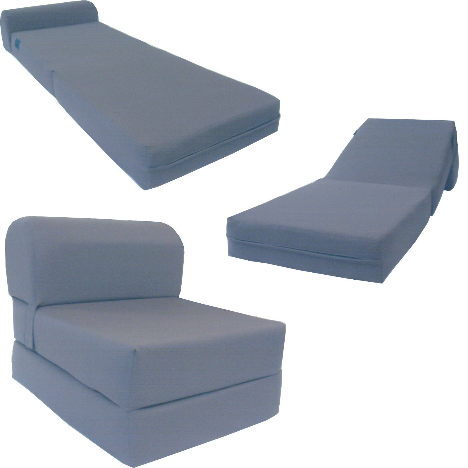 Portable Sleeper Chair Folding Foam Beds, Sofa, Couches 6x24x70 Gray