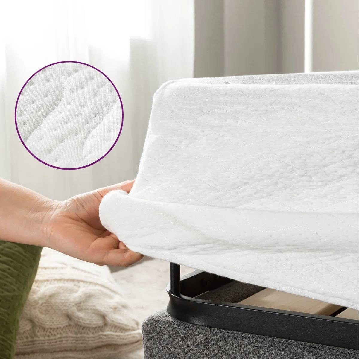 Queen 5in Low Profile Metal Box Spring Mattress Foundation with Cover