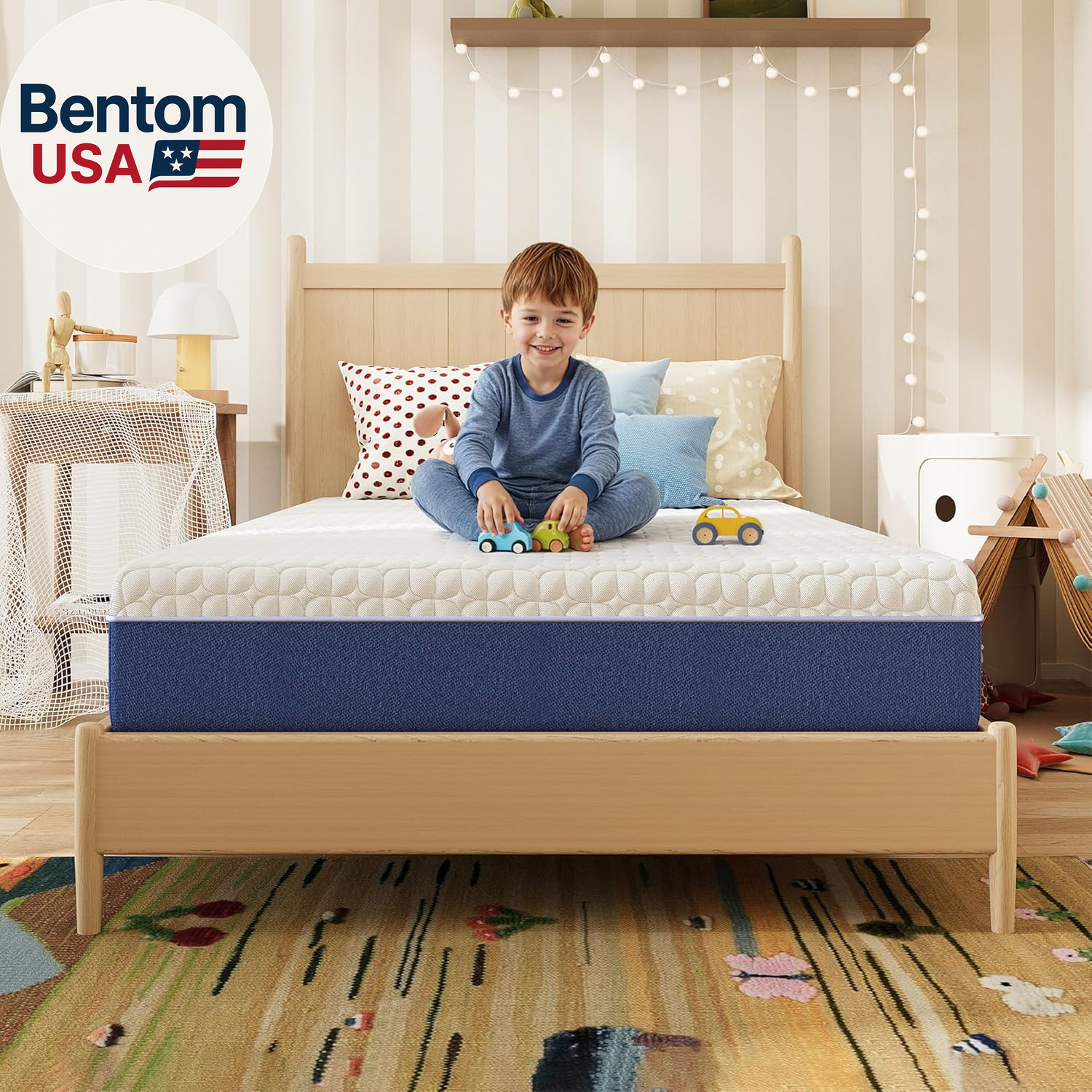 8 Inch Twin Size Mattress, Firm Gel Memory Foam Twin Mattress in a Box, Firm Bac