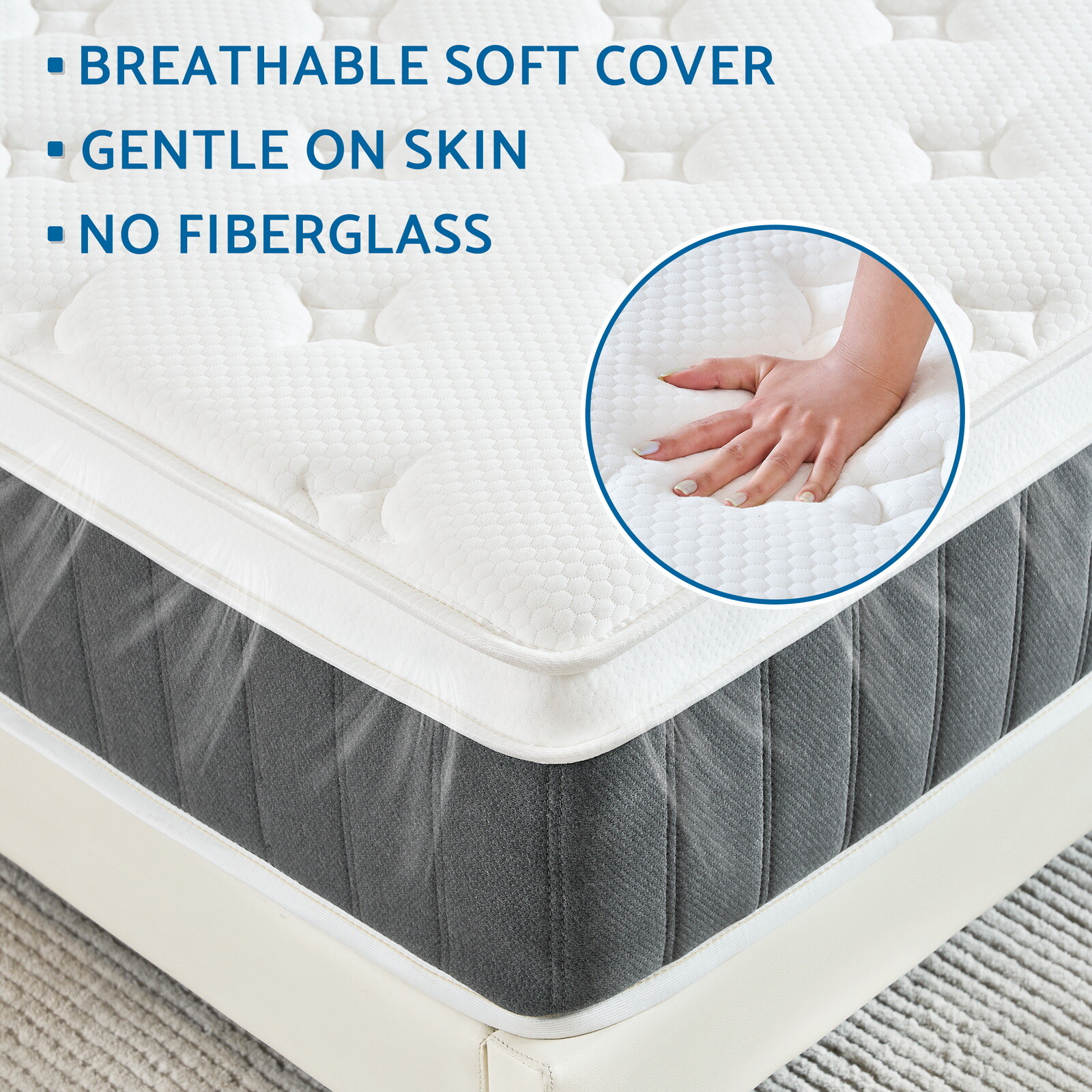 10″ 12″ 14″ Hybrid Spring Gel Memory Queen Mattress Twin Full King Size In A Box