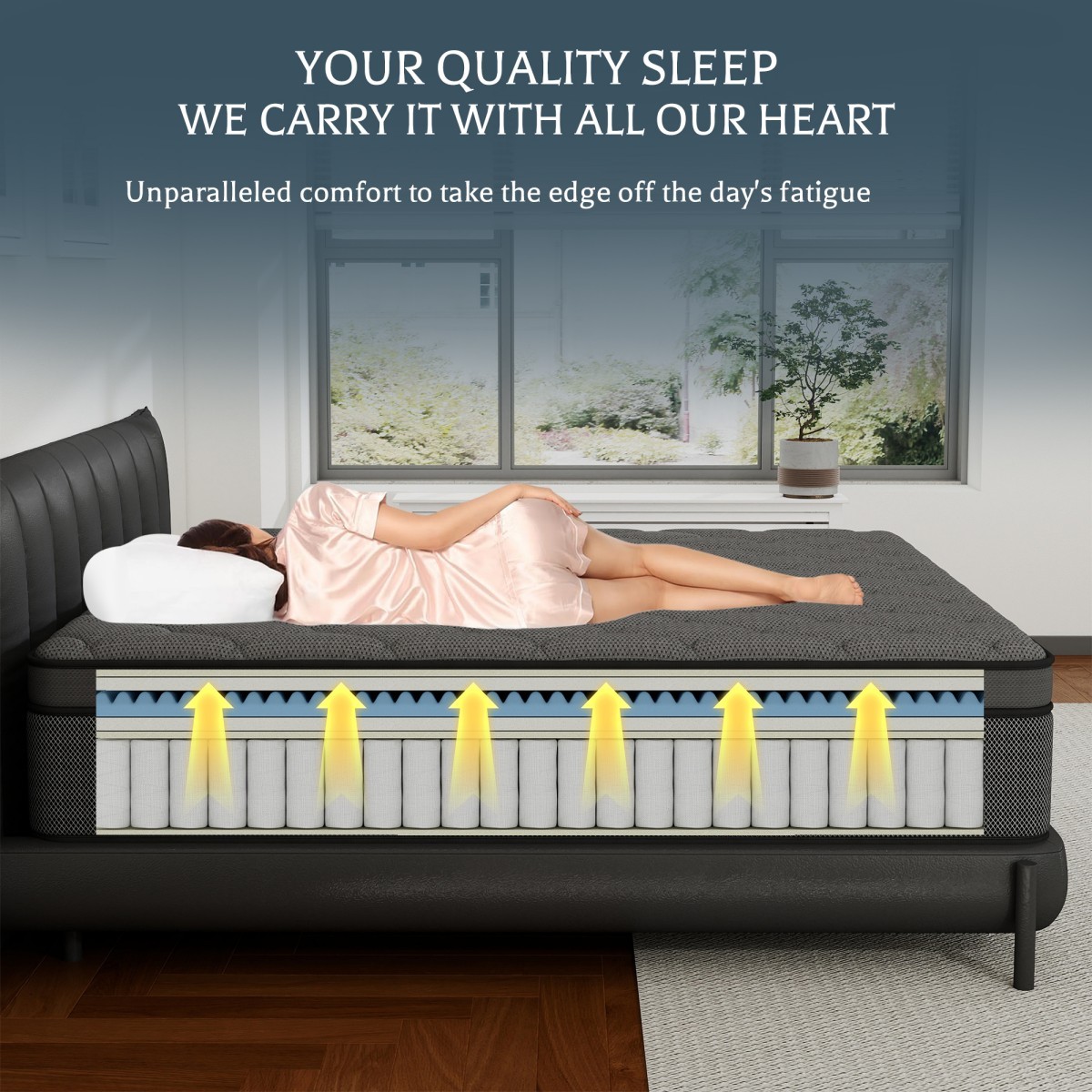 8″/12″/14″ Gel Memory Foam Mattress Pocket Spring Twin Full Queen King in a Box