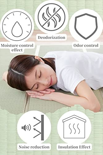 Japanese Tatami Mat (Igusa Mattress), Foldable, Rush Grass, Floor Queen XL