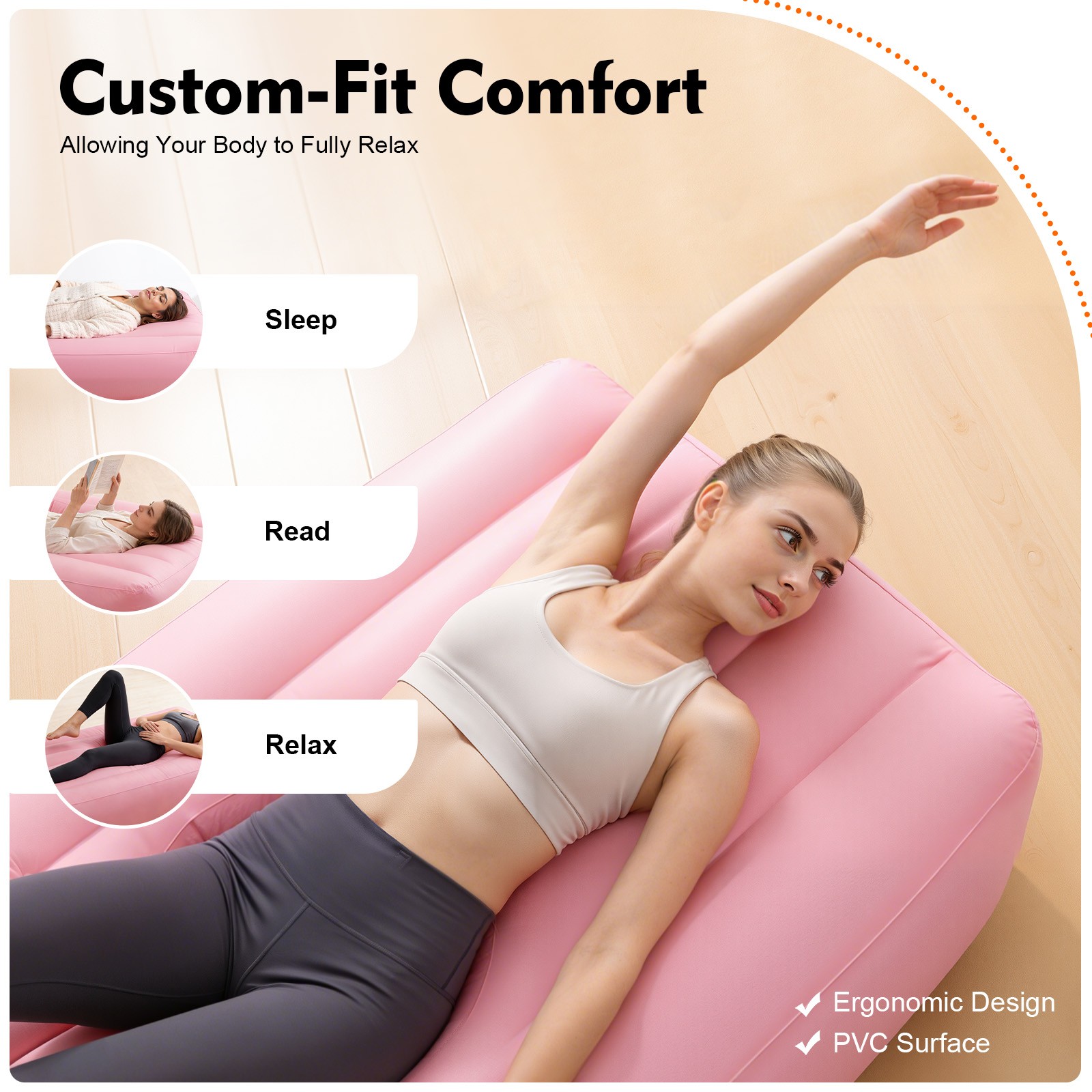 Foldable Inflatable Mattress w/ Reusable Electric Air Pump Post Surgery Recovery