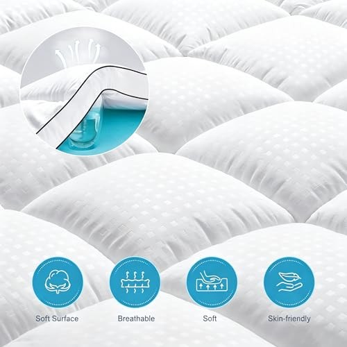 Size Dual Layer 4 Inch Memory Foam Mattress Topper, 2 Inch Cooling Queen White