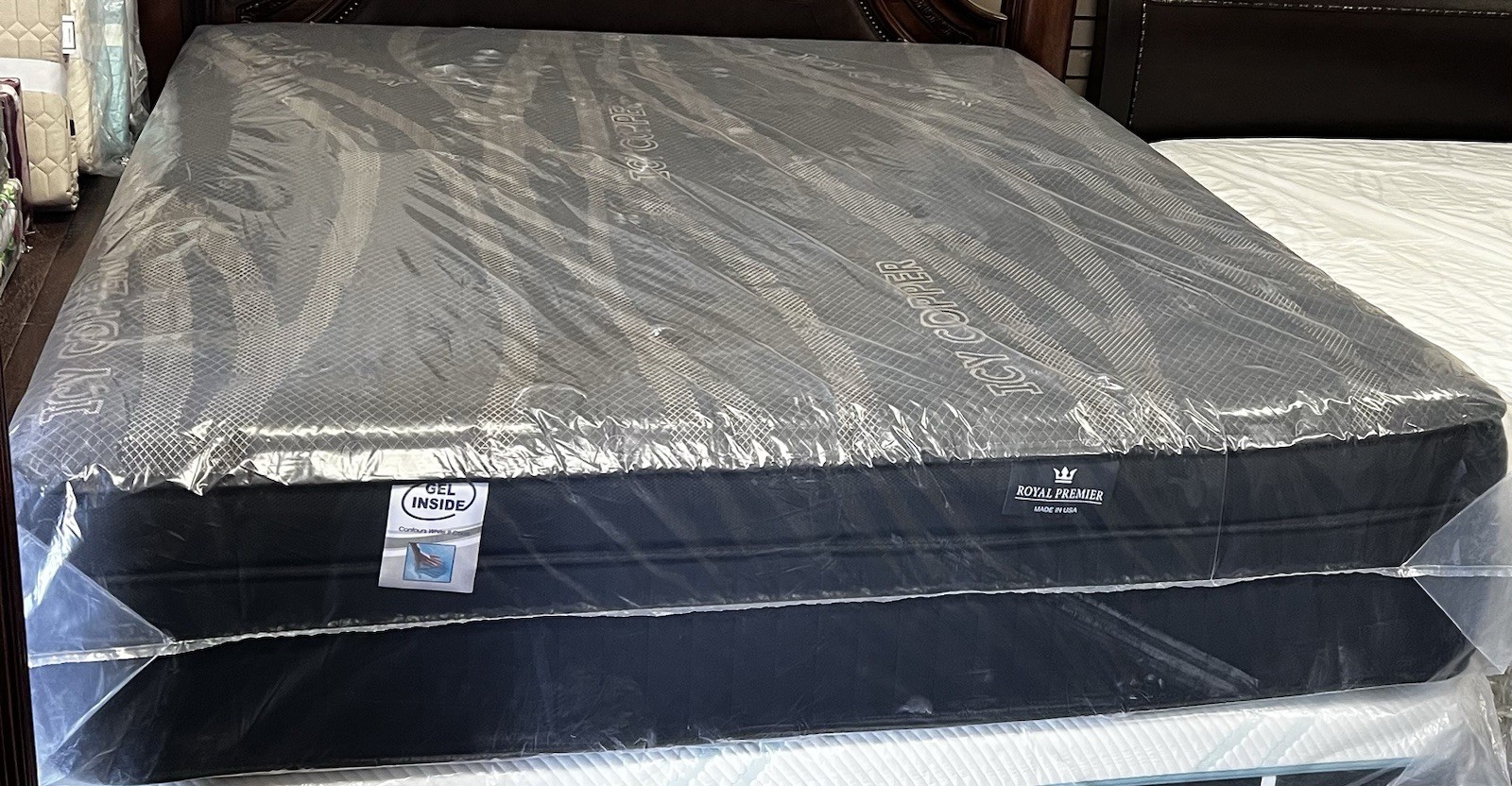 Royal Premier King Firm Gel Memory Foam Mattress 14in, Cooling, Black/Gray