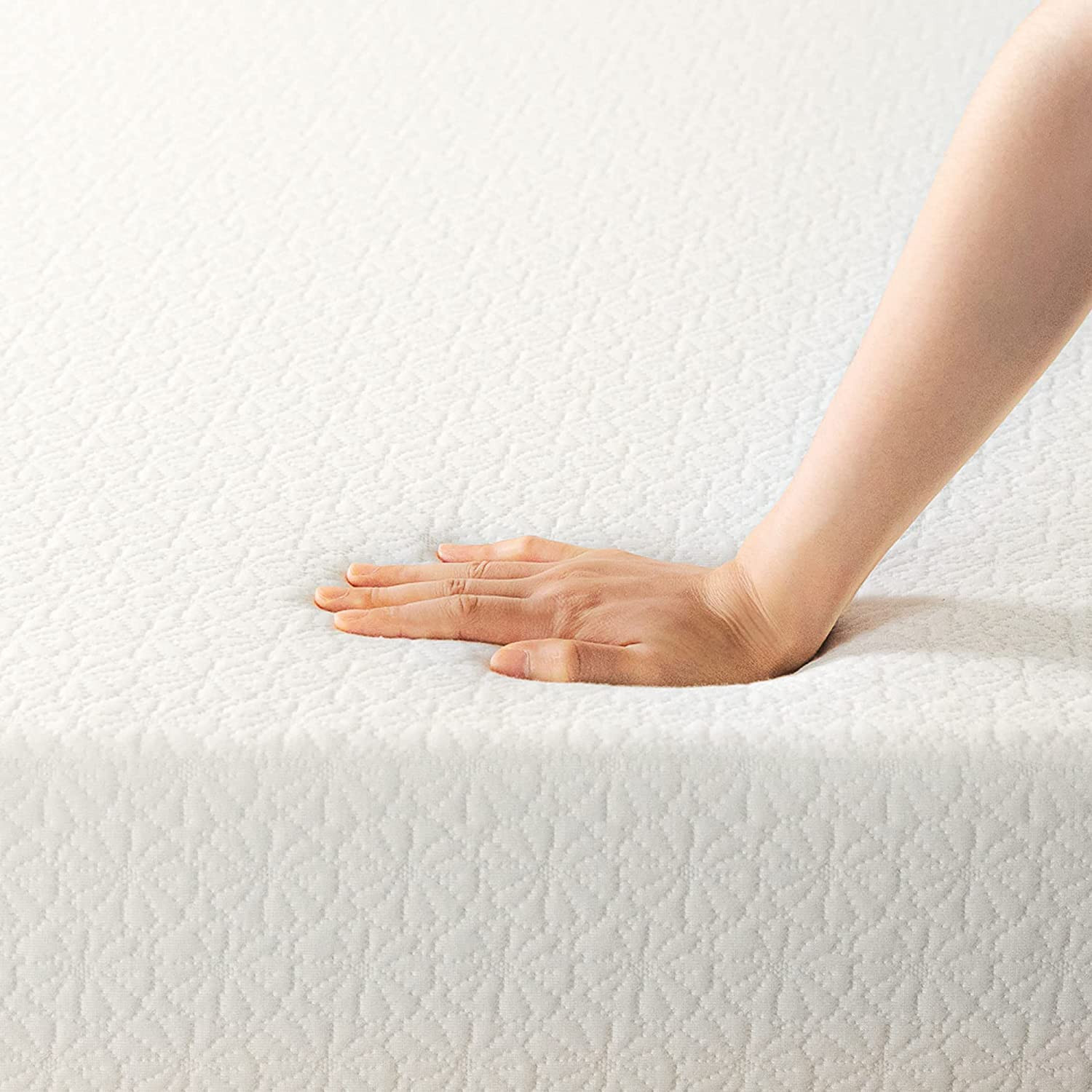 10 Inch Twin Mattress XL Long, Bed-In-A-Box, Green Tea Memory Foam,White