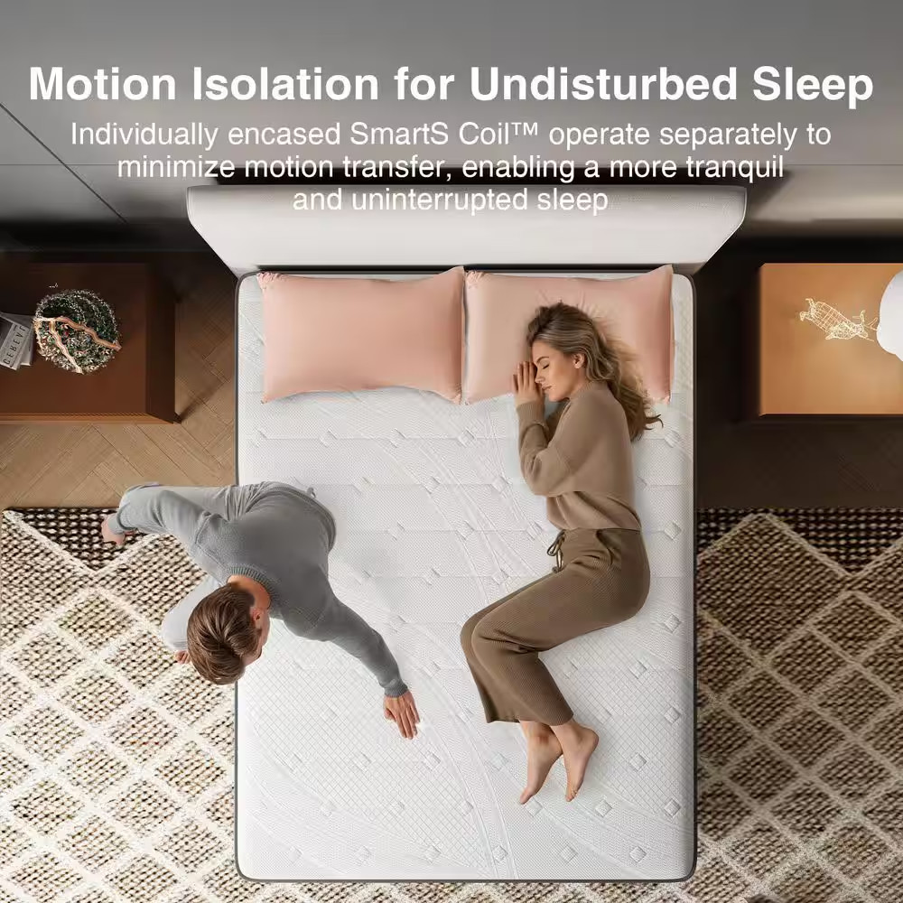 12 In. Medium Hybrid Memory Foam and Innerspring Mattress Tight Top Full Size Ma