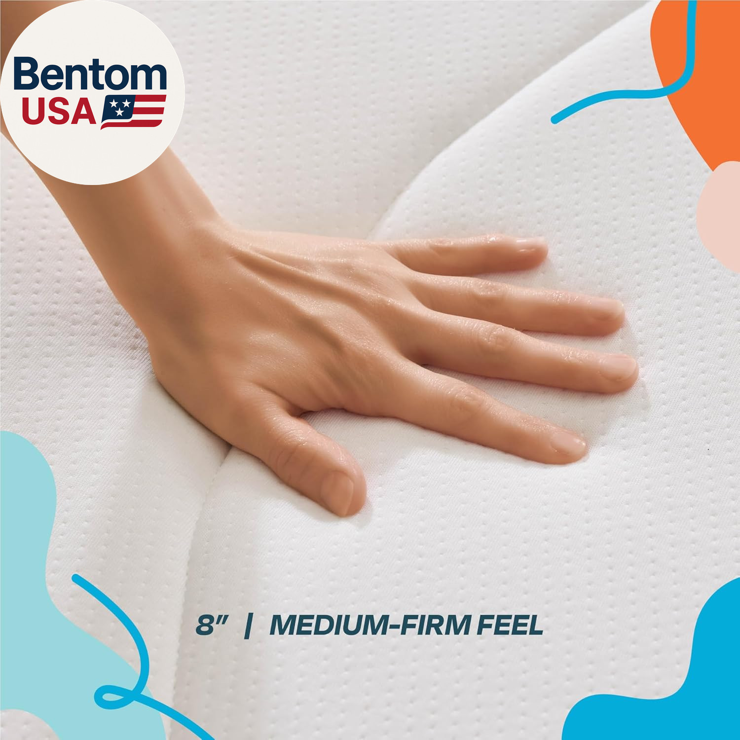 Queen 8in Hybrid Mattress Memory Foam Spring Medium Firm Bed in Box