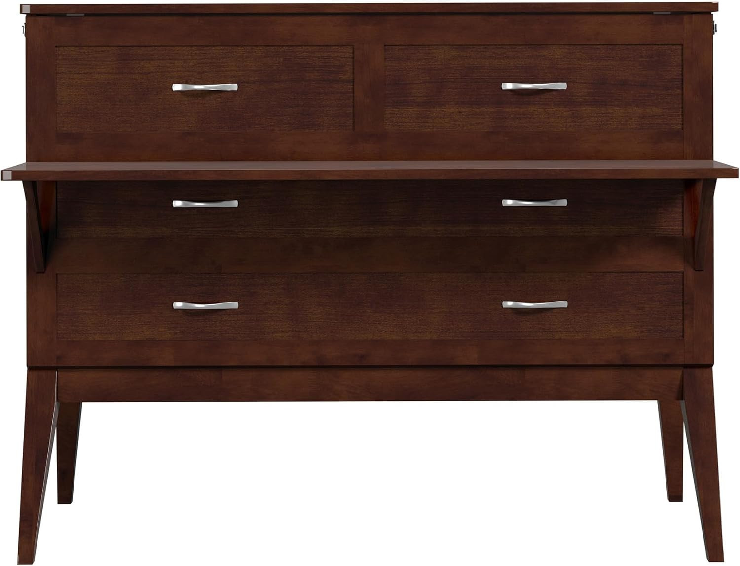 Northampton Murphy Bed Desk with Memory Foam Mattress & USB Charger, Walnut