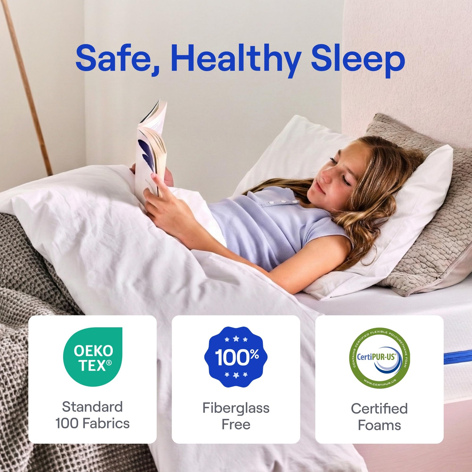 Twin Mattress 8” – 2-Sided Design for Growing Children Ages 3-12+ – Pressure …