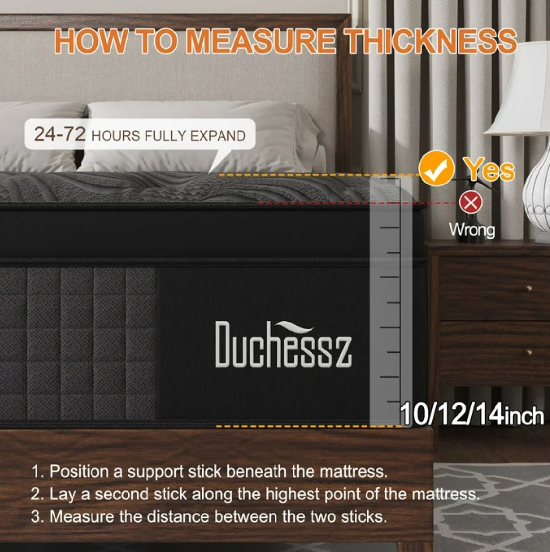 12″ Queen Colchon Gel Memory Foam Hibrido Cama Queen Mattress Hybrid Medium Firm