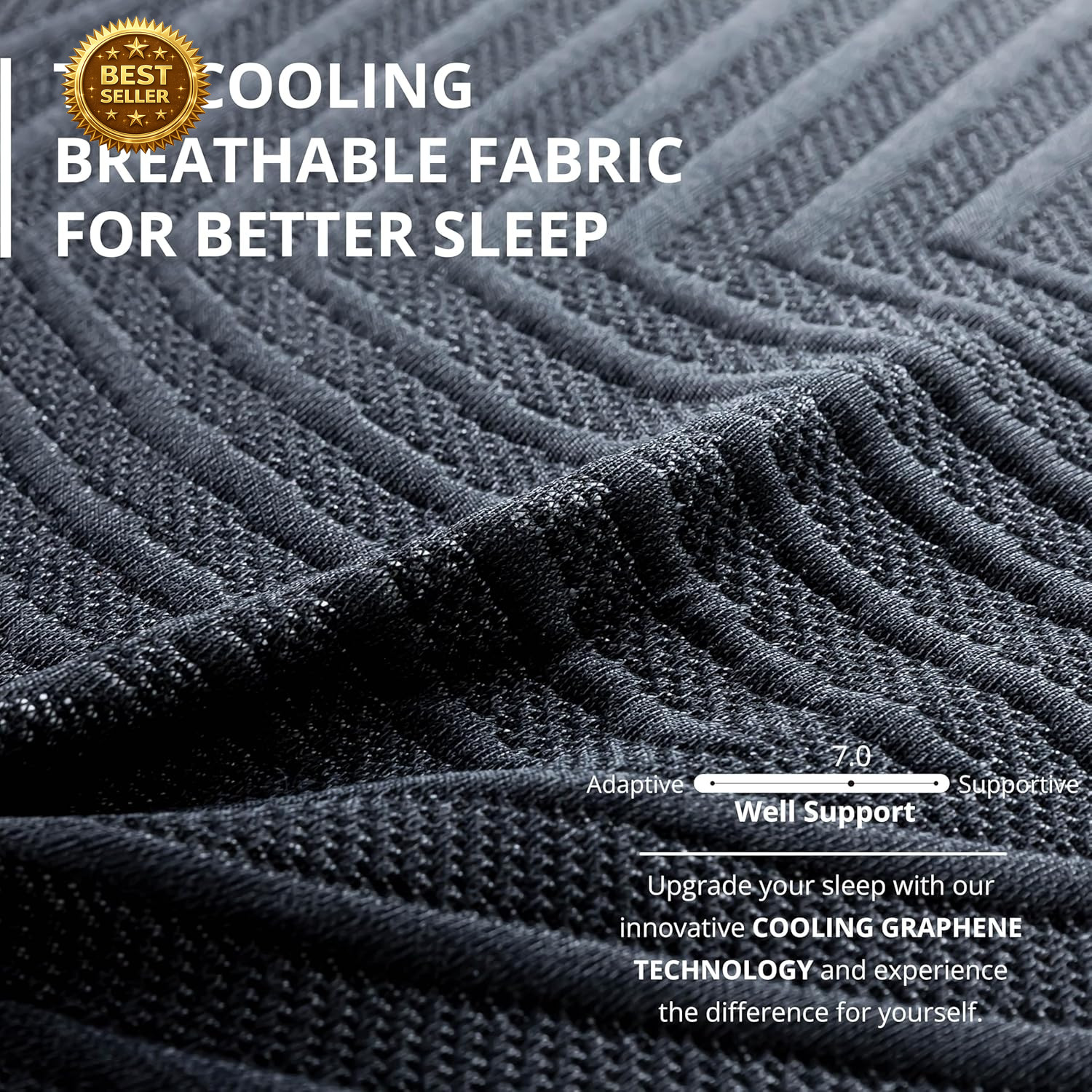 EGOHOME 14 Inch King Memory Foam Mattress Cooling Copper Gel Medium Firm 76×80