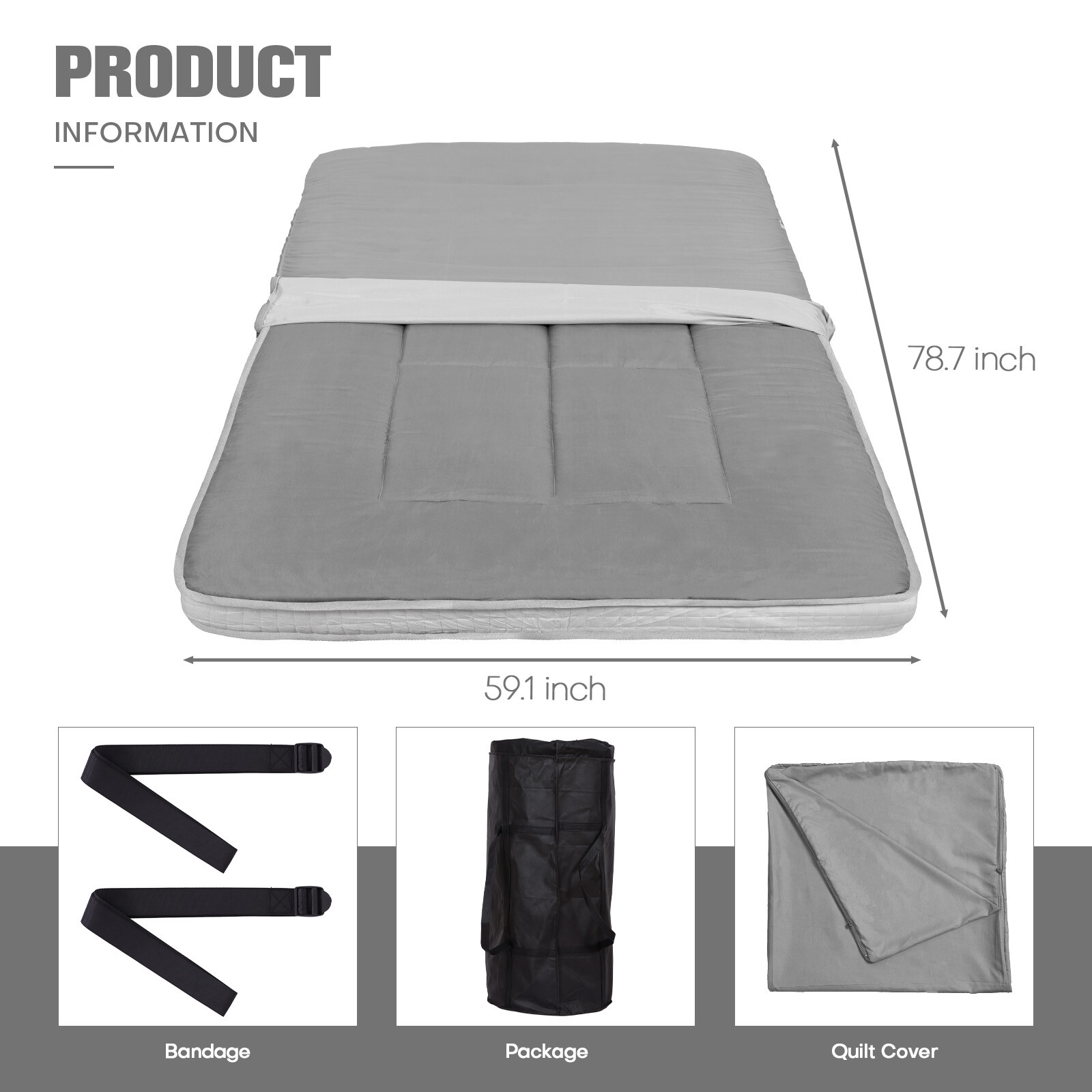 Japanese Floor Mattress Futon Mattress Foldable Roll UpTatami Mat Sleeping Pad