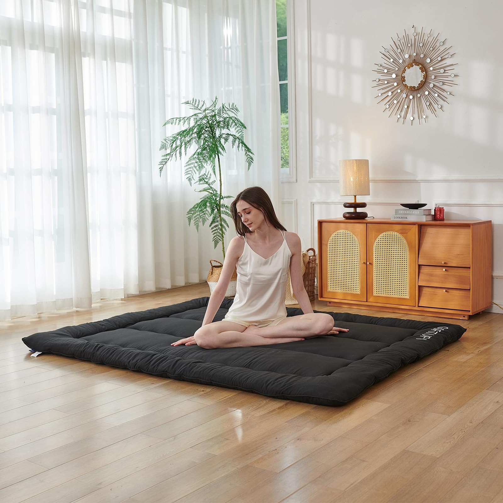 Twin Size Japanese Futon Mattress Foldable Topper Mattress for Floor Tatami F…