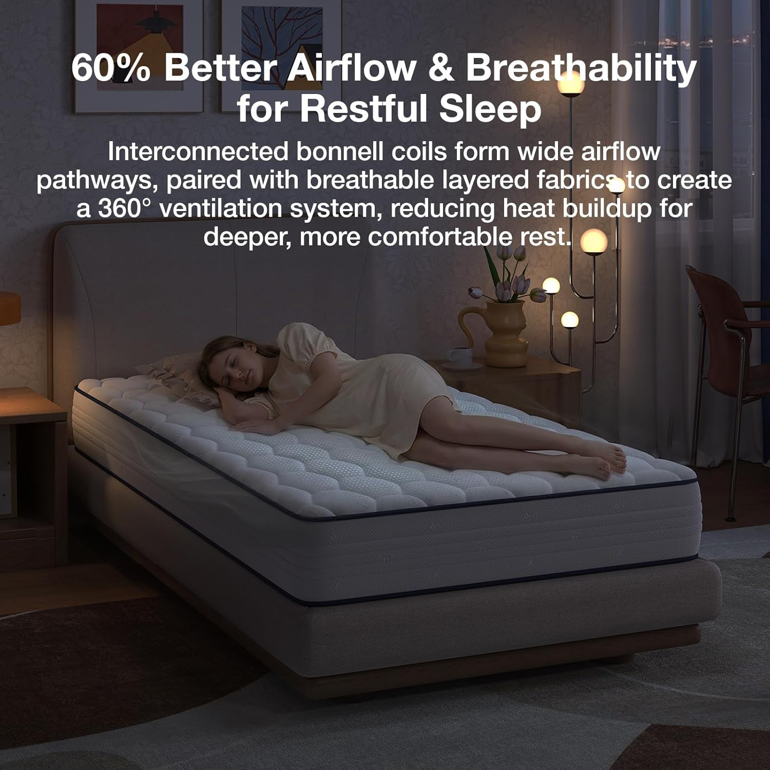 6 Inch Twin Mattress,Bonnell Spring Hybrid Mattresses for Spine Support & Coolin