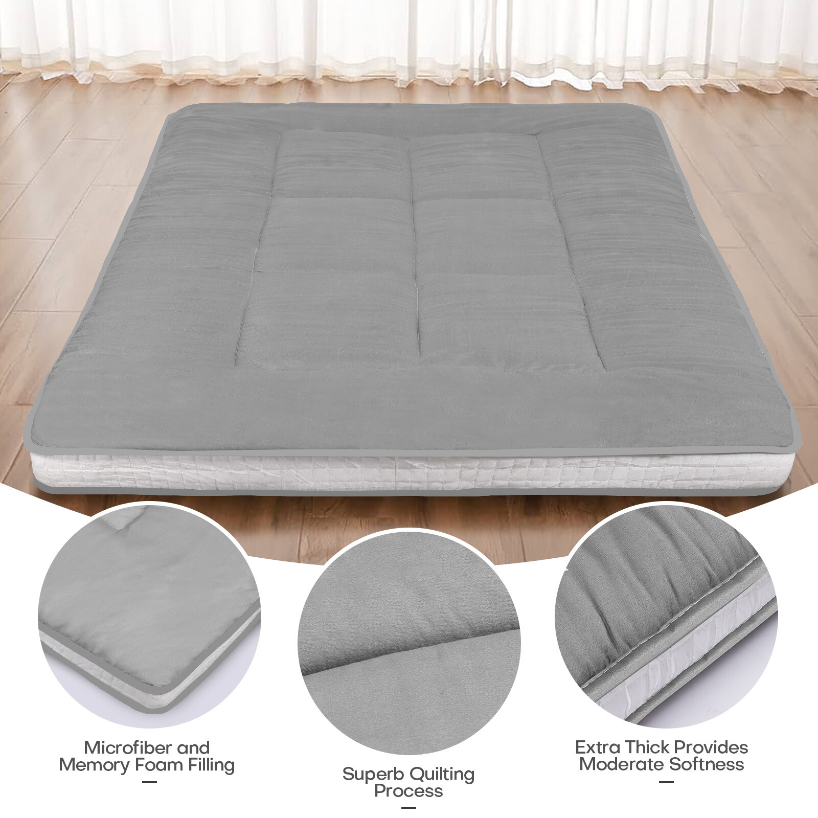 Japanese Floor Mattress Futon Mattress Foldable Roll UpTatami Mat Sleeping Pad