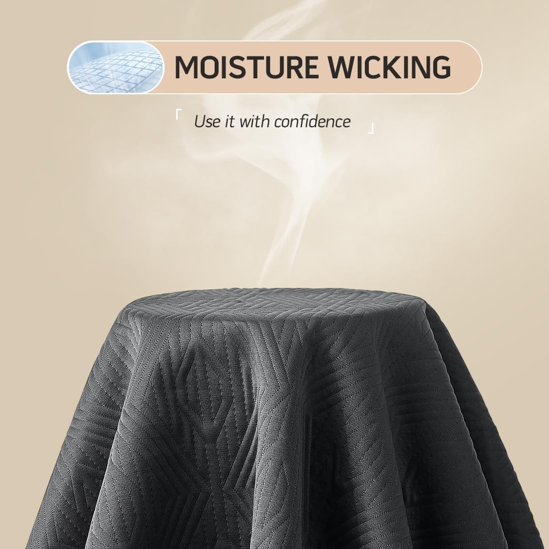Black Premium Jacquard 100% Waterproof Full Mattress Protector, Full,
