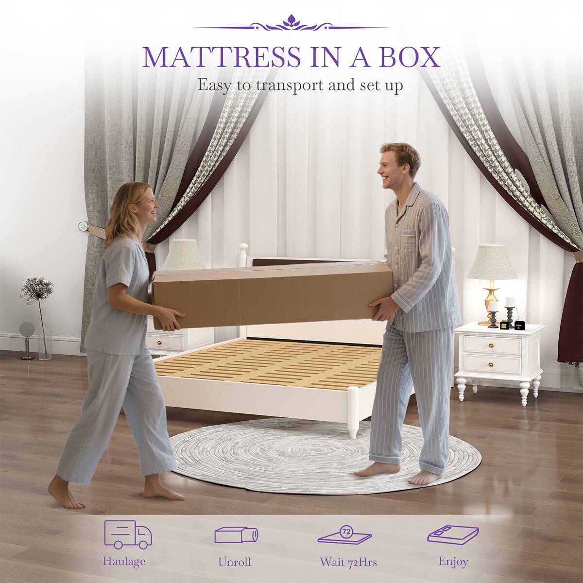 12/14 Inch Mattress Memory Foam InnerSpring Twin Full Queen King Size In A Box