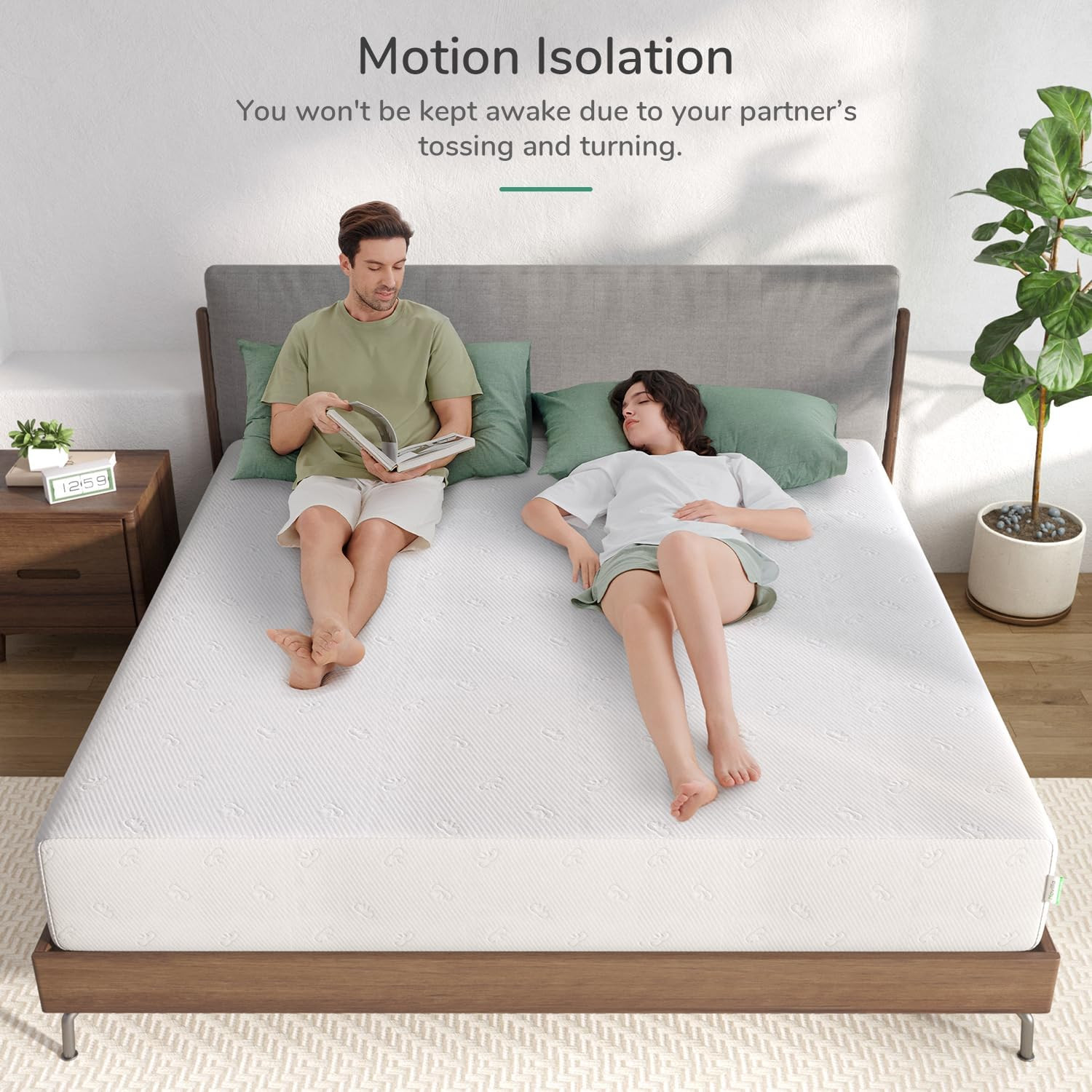 King Mattress, 12 Inch King Size Memory Foam Mattress with Comfort Foam for Pres