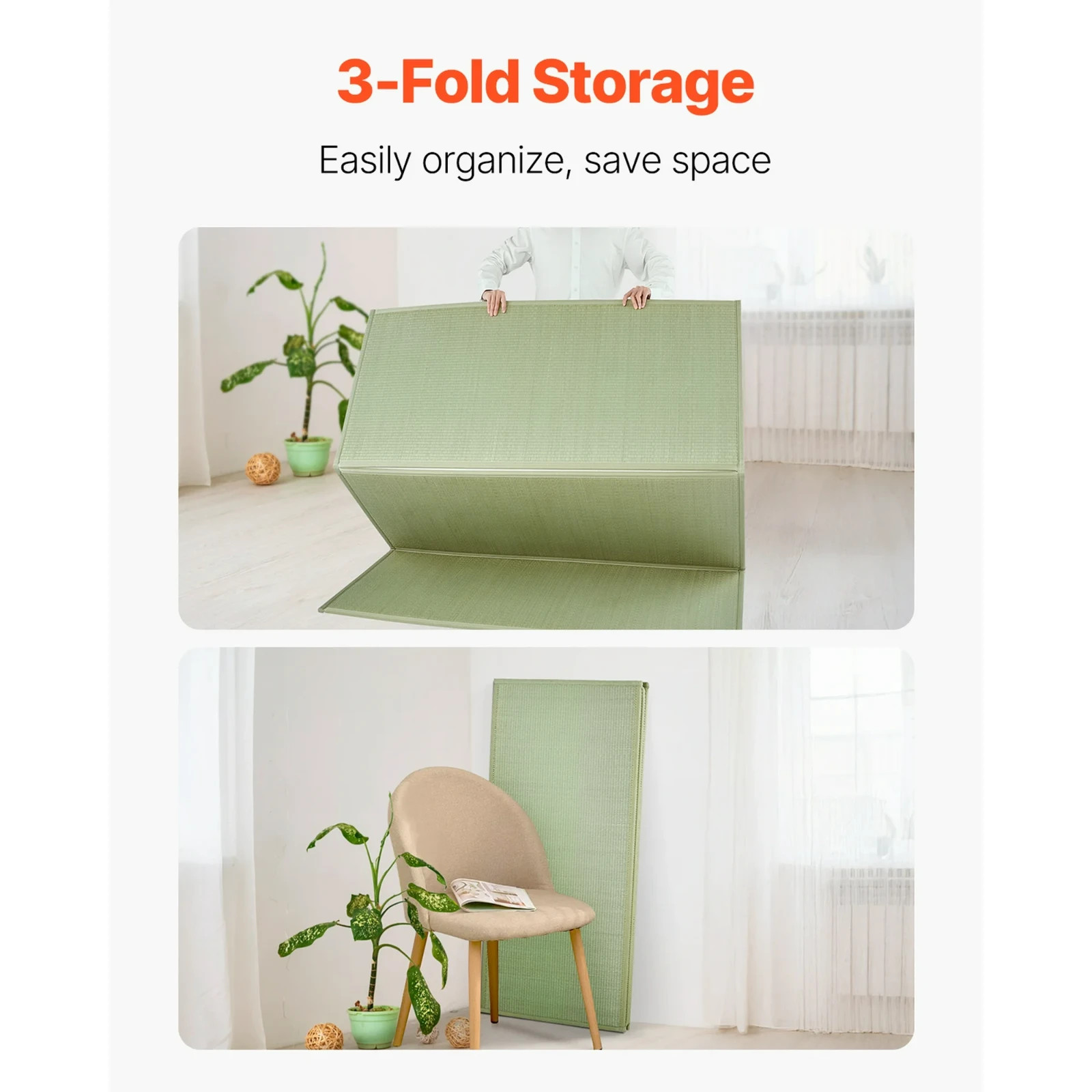 Queen Foldable Tatami Mat Natural Rush Grass Anti-Slip Aroma 3-Layer