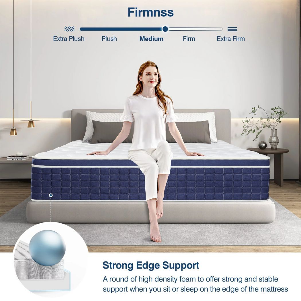 Twin Full Queen King Mattress Gel Memory Foam 10″ 12″ InnerSprings Hybrid Bed