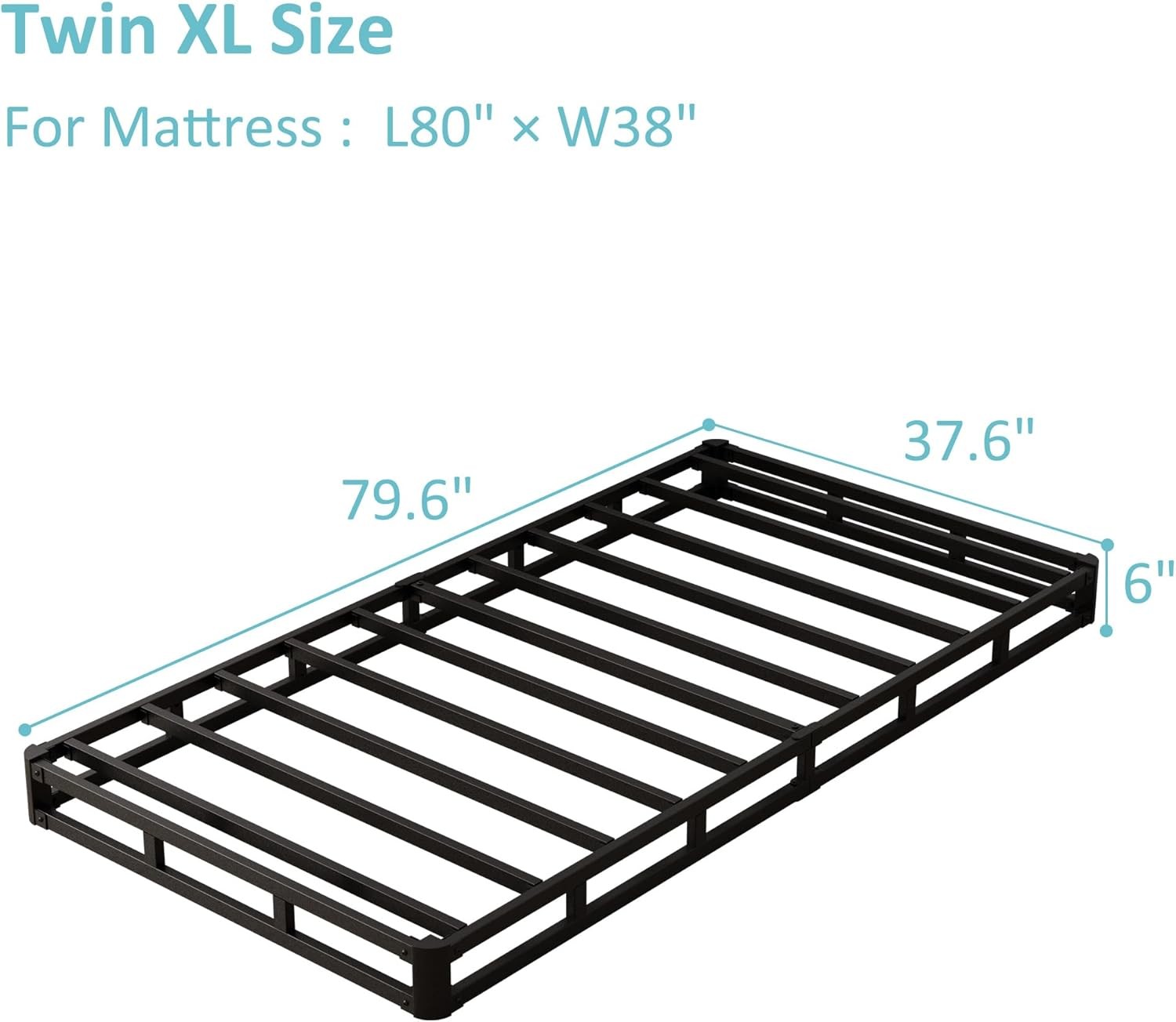 Upcanso Twin XL Box Spring Bed Base 6 Inch, Low Profile Metal Boxspring XL Twin