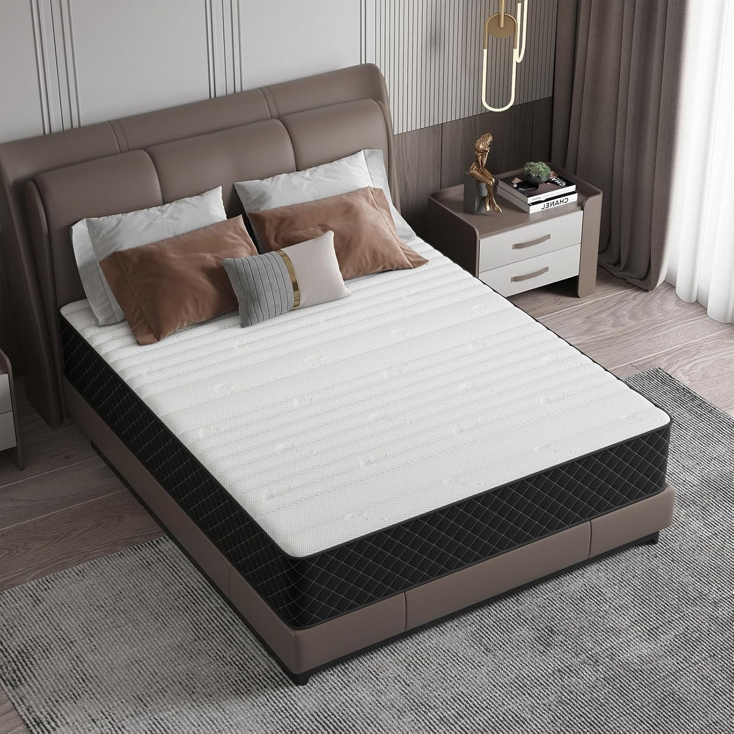 California King Mattress, 12 Inch Hybrid Mattress with Breathable Foam & Individ