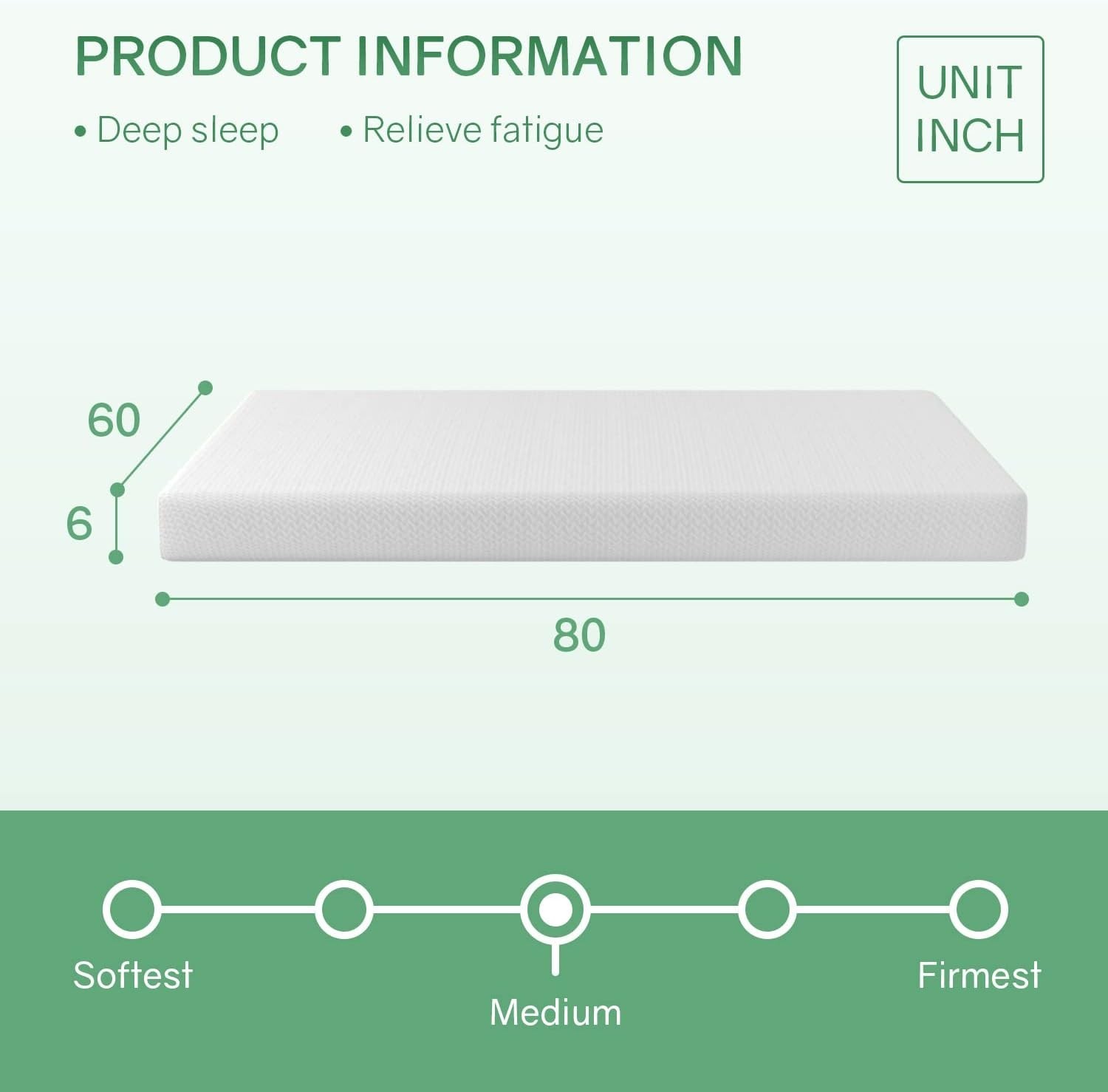 Queen Size Mattress,Fiberglass Free 6 Inch Green Tea Cooling Gel Memory Foam …