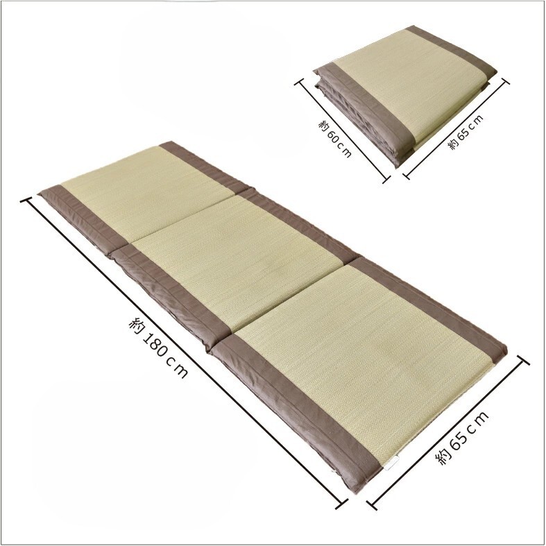 Japanese Tatami Mat Foldable Igusa Mattress 65x180cm 4.5cm Thick Natural Grass