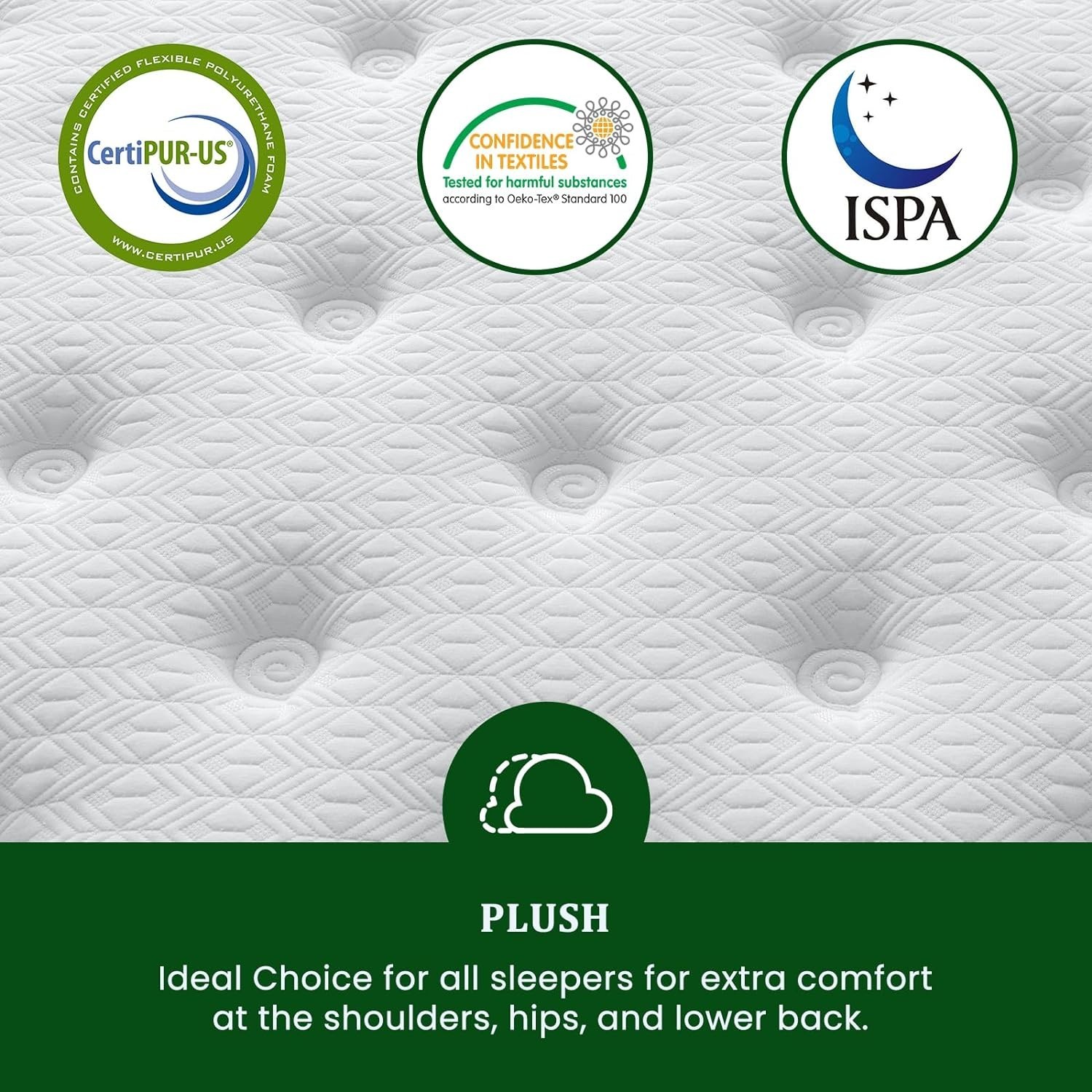 10″ Twin Hybrid Mattress – Gel Memory Foam & Pocket Springs, Medium Firm