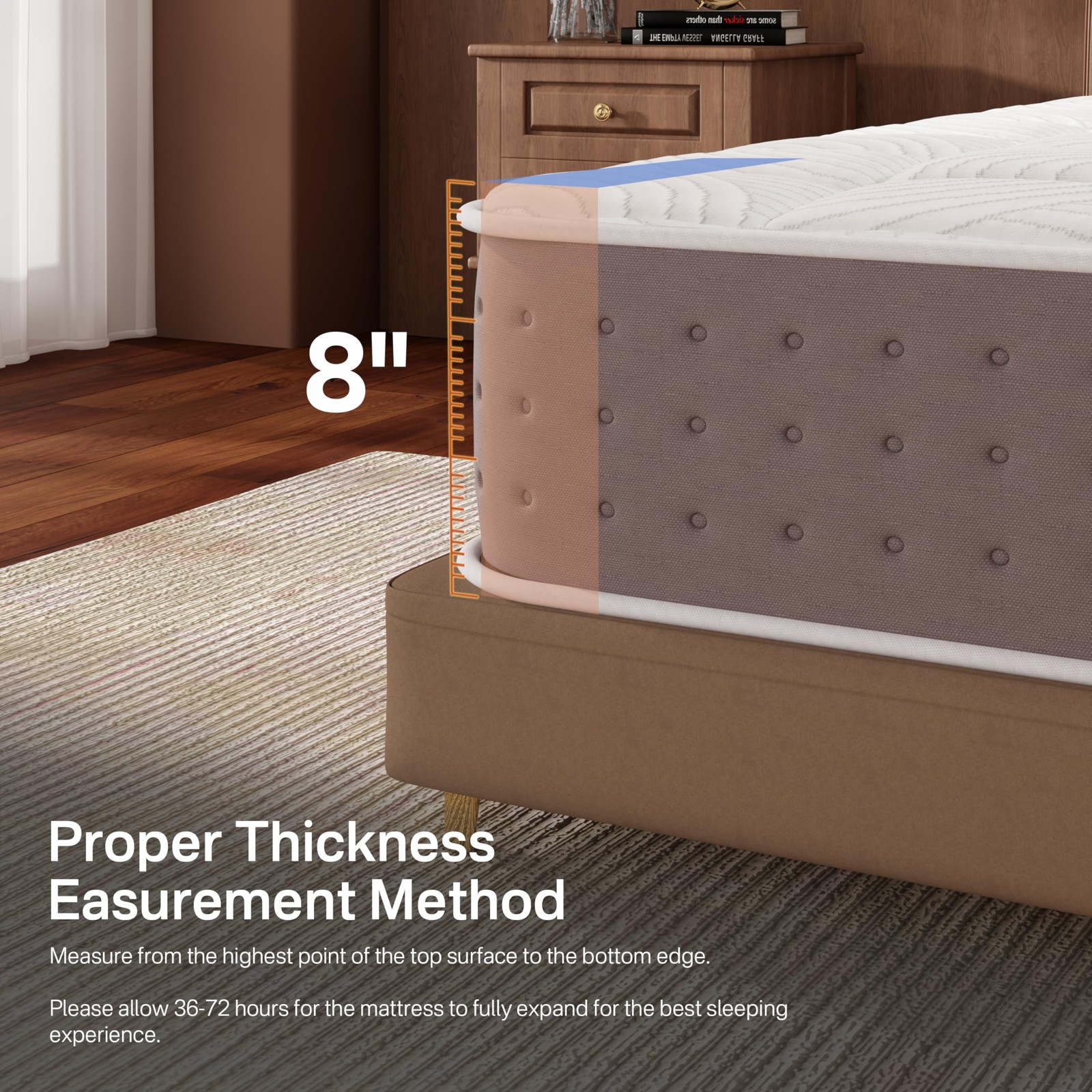 Twin Mattress, 8 Inch Hybrid Twin Size Mattress in a , Cooling Memory Foam Ma…