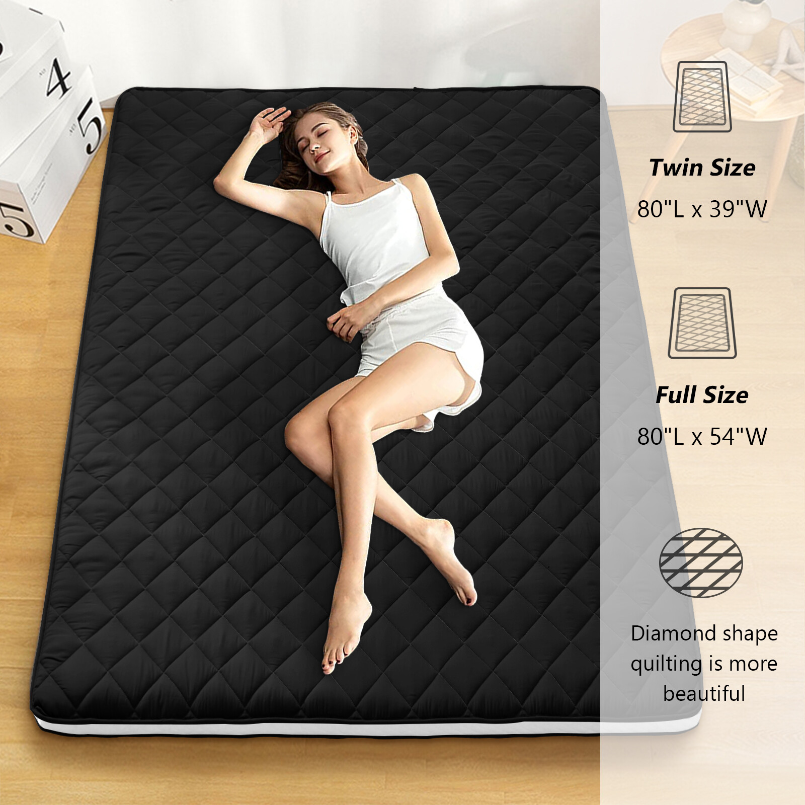 Floor Mattress Japanese Futon Mattress Foldable Bed Roll Up Camping Mattress