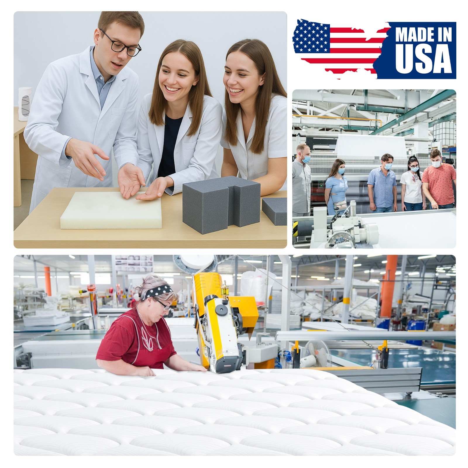 12/14 in Pillow Top Foam & Spring Hybrid Mattress Pocket Coil – Queen King Size