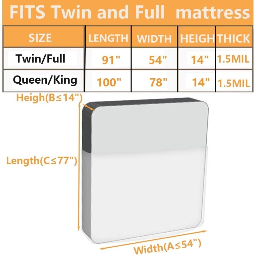Waterproof Mattress Cover Protector Bag for Moving Storage Twin and Full Size 1