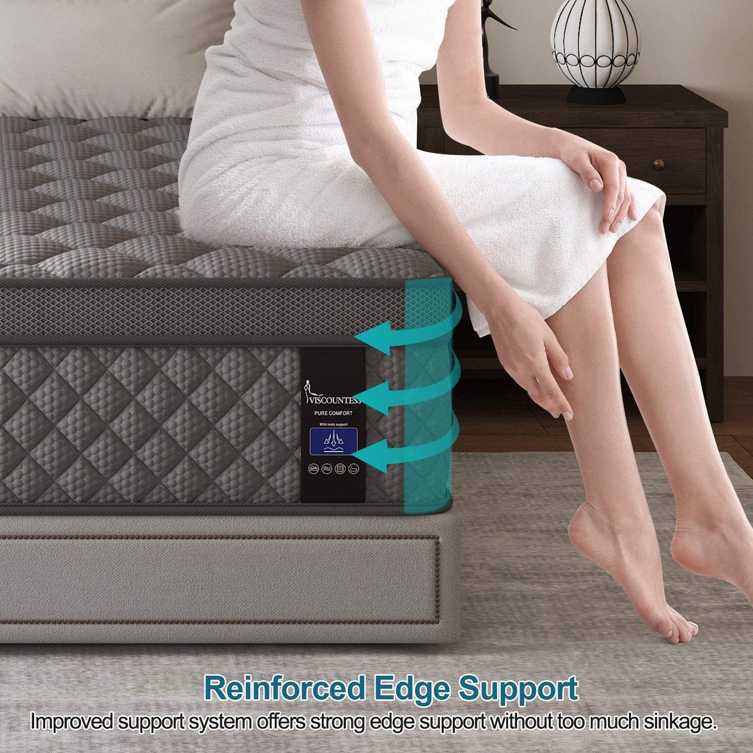 10″ Twin Full Queen King Size Mattress in a Box Hybrid Spring Gel Memory Foam