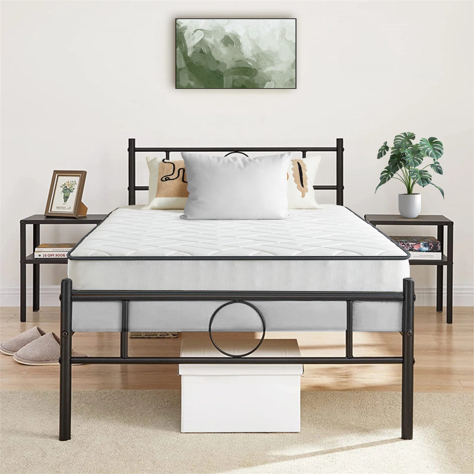 6″ Gel Memory Foam Spring Hybrid Mattress Twin Full Queen King Size Bed In A Box
