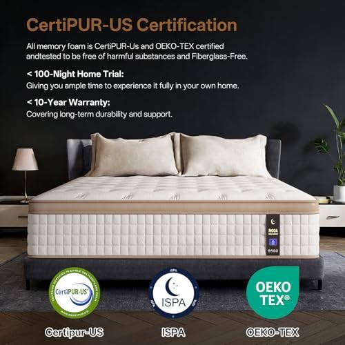 12 Inch Queen Mattress – Queen (U.S. Standard) White/Beige 12 Inch Medium Firm