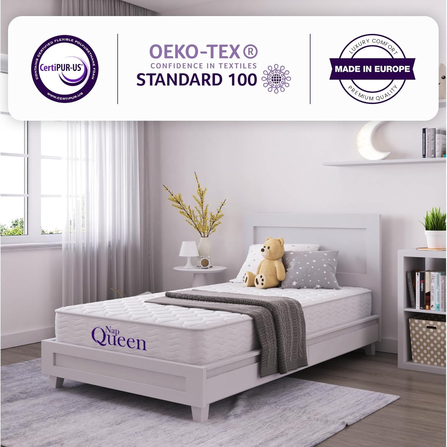 Twin-Xl Mattress, 6 Inch Elsa Innerspring Medium Feel, Certipur-Us Certified, Tw