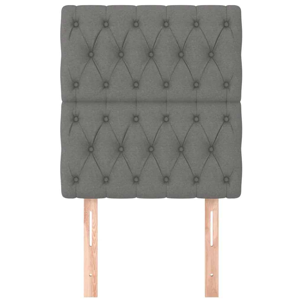 NNEVL Headboards 2 pcs Dark Grey 80x7x78/88 cm Fabric
